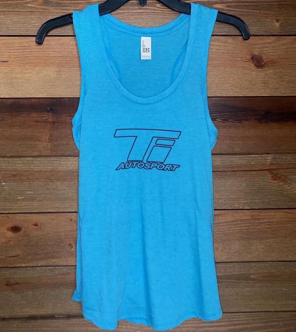 Women’s Frost Turquoise Racerback Tank with Black TI Logo 